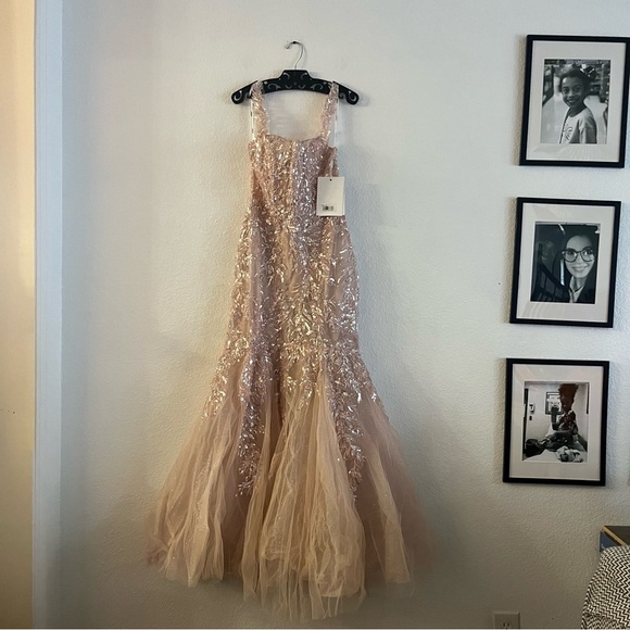 Mac Duggal Corset Detailed Embellished Gown Pink Prom Dress 20559 Size 2 NEW - Picture 4 of 9